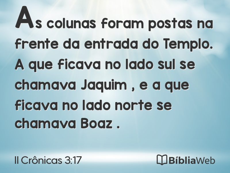 II Crônicas 3:17 em imagem para compartilhar