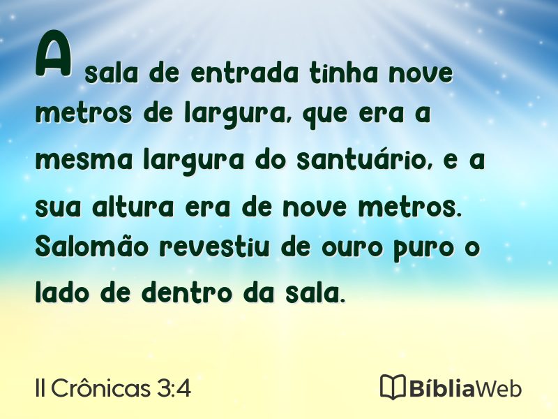 II Crônicas 3:4 em imagem para compartilhar