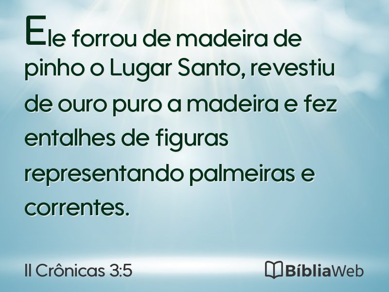 II Crônicas 3:5 em imagem para compartilhar