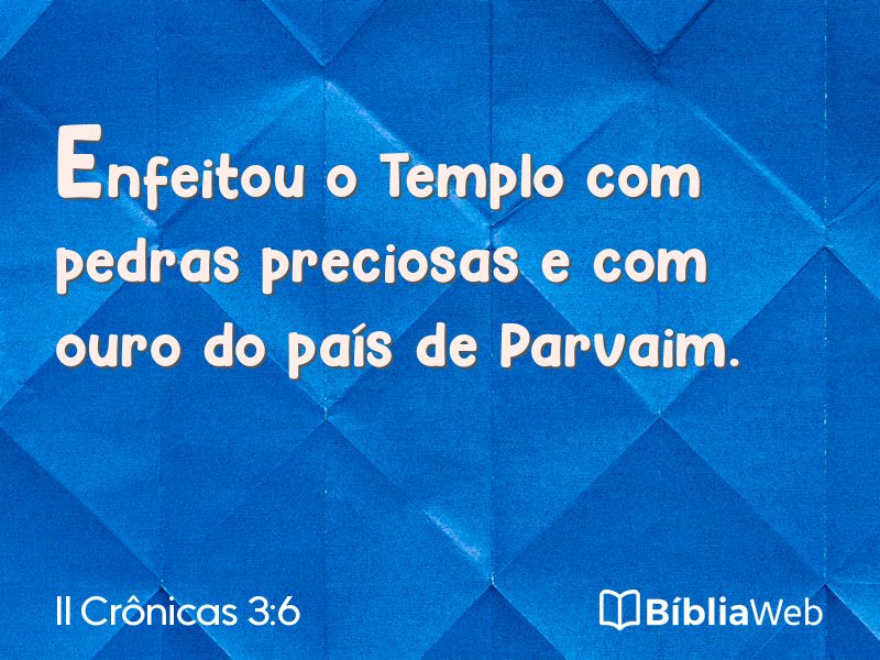 II Crônicas 3:6 em imagem para compartilhar