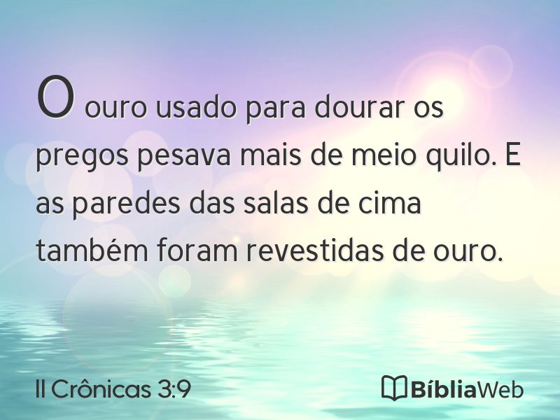 II Crônicas 3:9 em imagem para compartilhar