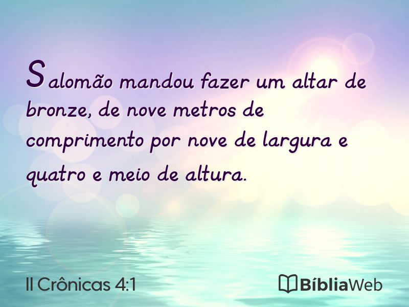 II Crônicas 4:1 em imagem para compartilhar