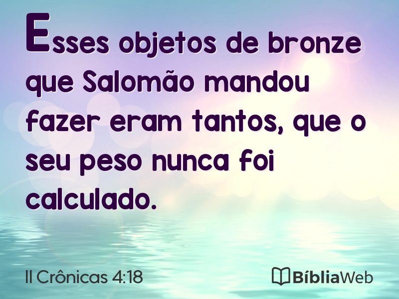 II Crônicas 4:18 em imagem para compartilhar