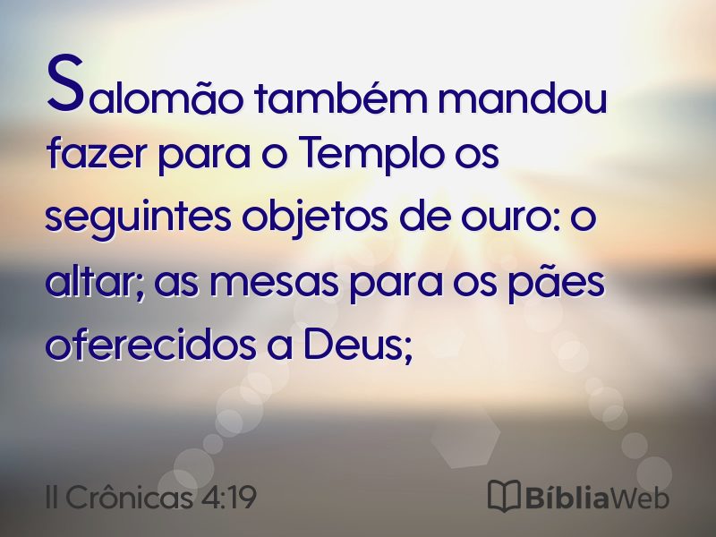 II Crônicas 4:19 em imagem para compartilhar