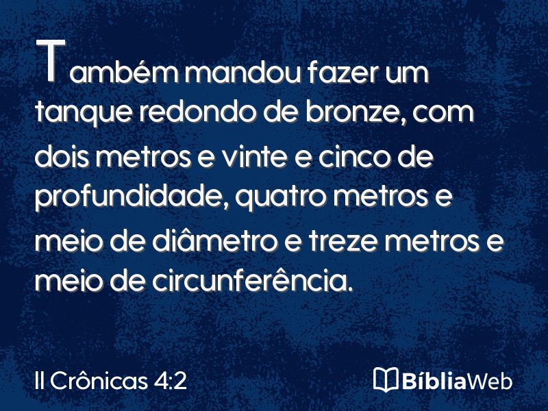 II Crônicas 4:2 em imagem para compartilhar