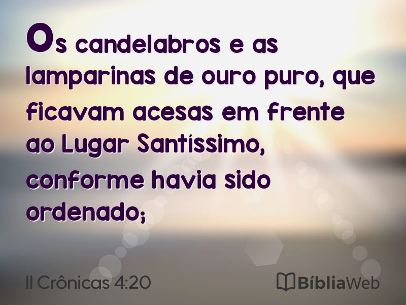 II Crônicas 4:20 em imagem para compartilhar