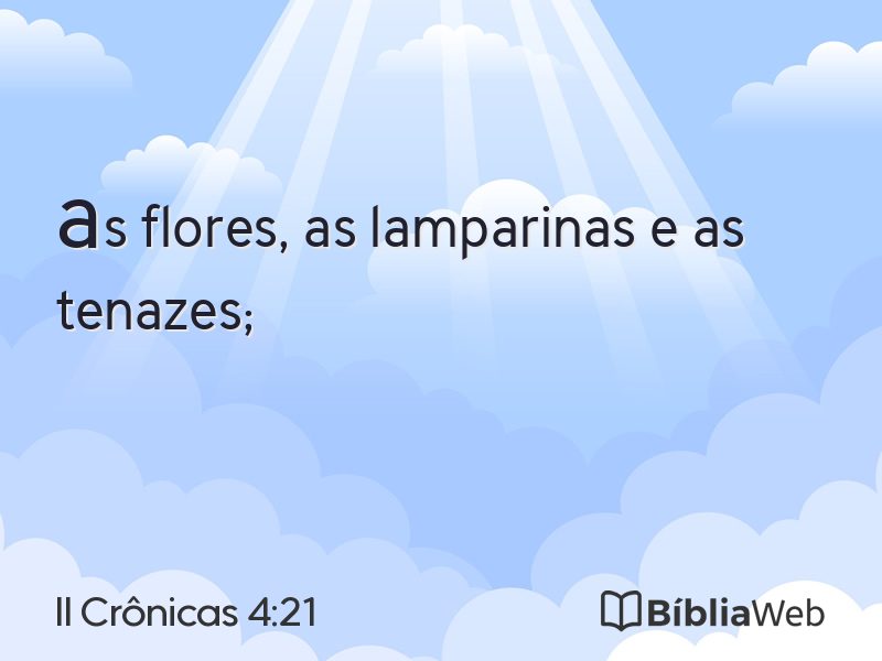 II Crônicas 4:21 em imagem para compartilhar