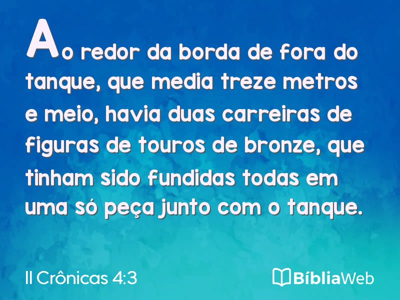 II Crônicas 4:3 em imagem para compartilhar