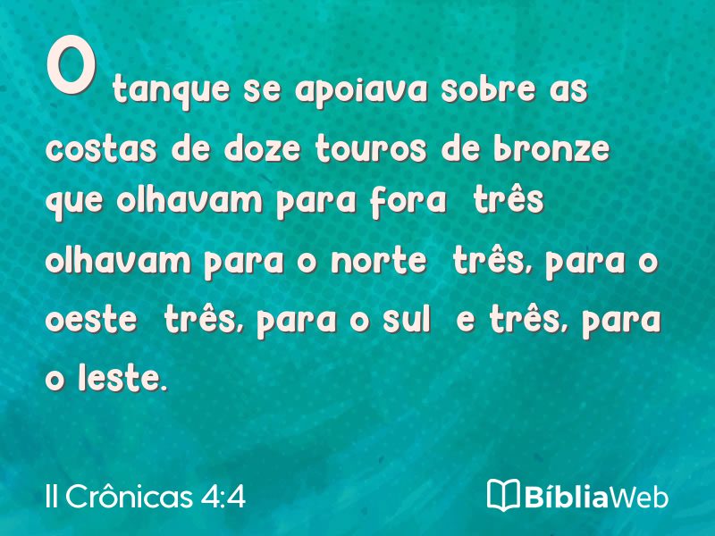 II Crônicas 4:4 em imagem para compartilhar