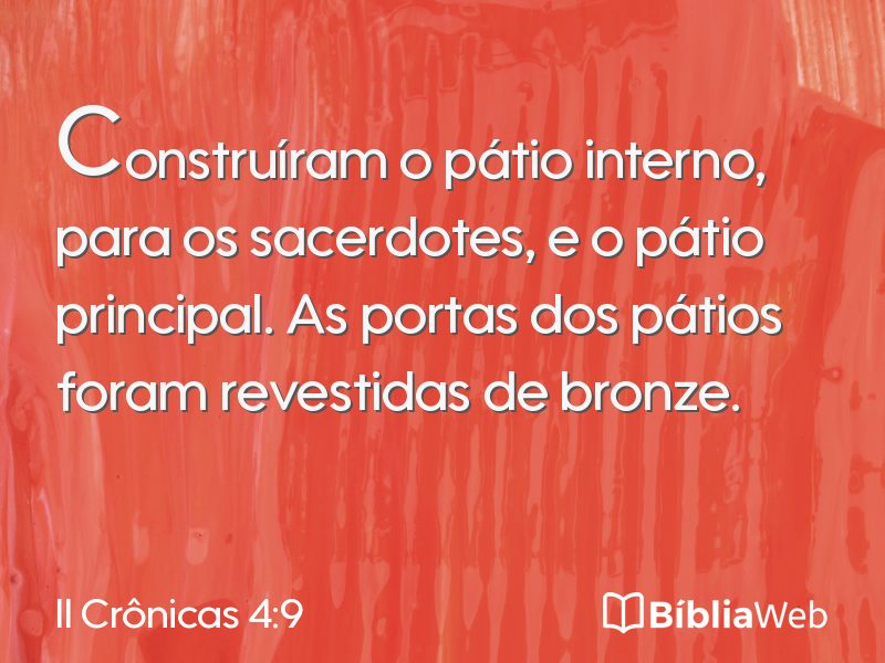 II Crônicas 4:9 em imagem para compartilhar