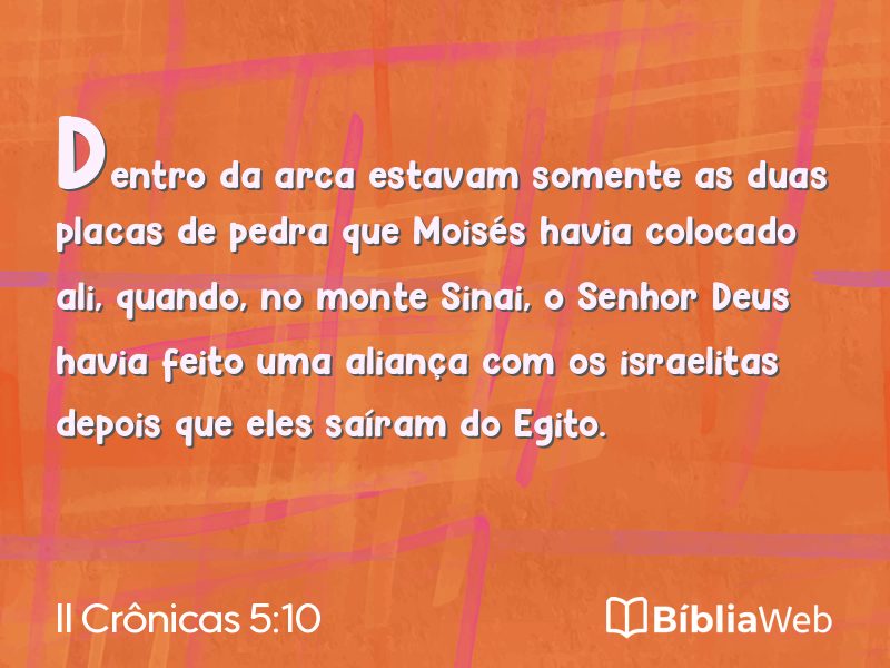 II Crônicas 5:10 em imagem para compartilhar