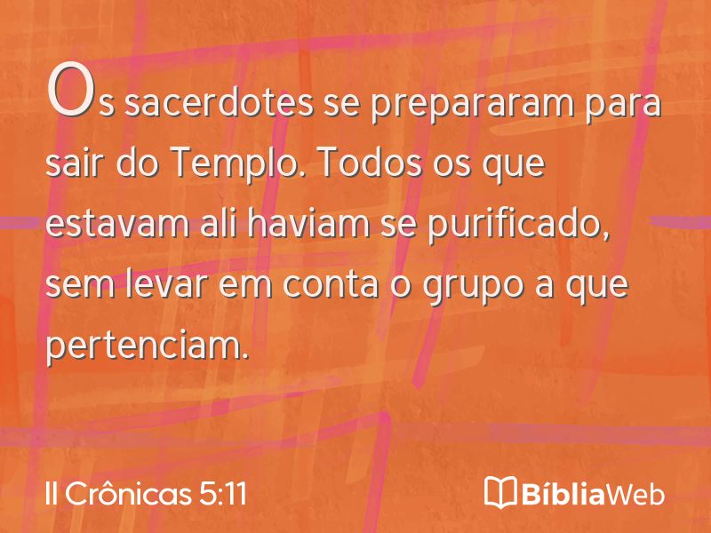 II Crônicas 5:11 em imagem para compartilhar