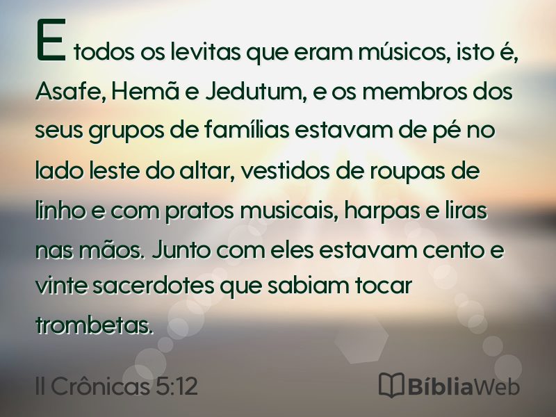 II Crônicas 5:12 em imagem para compartilhar