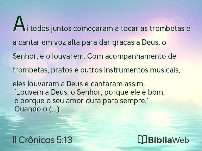 II Crônicas 5:13 em imagem para compartilhar