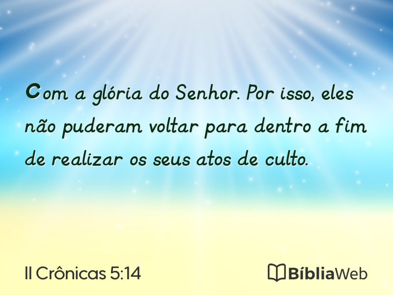 II Crônicas 5:14 em imagem para compartilhar