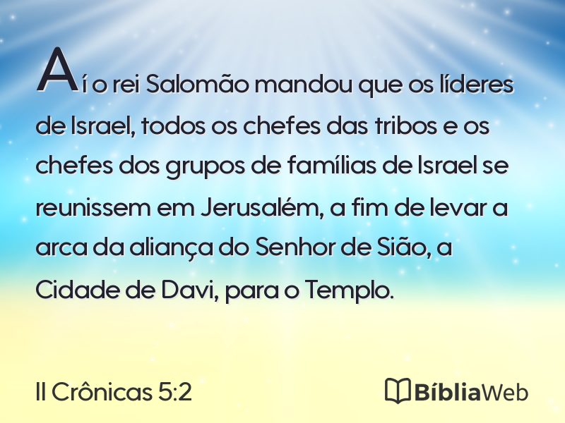 II Crônicas 5:2 em imagem para compartilhar