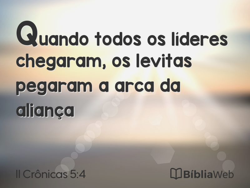 II Crônicas 5:4 em imagem para compartilhar