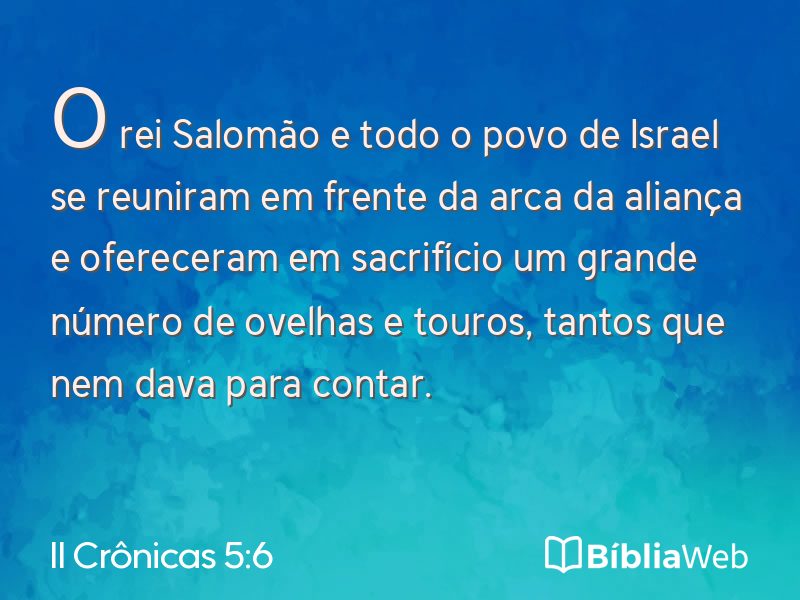 II Crônicas 5:6 em imagem para compartilhar