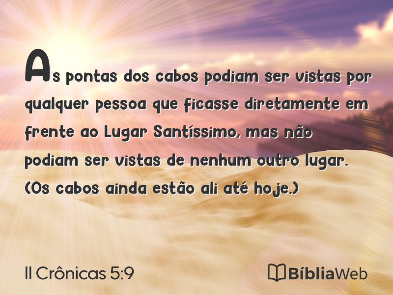 II Crônicas 5:9 em imagem para compartilhar