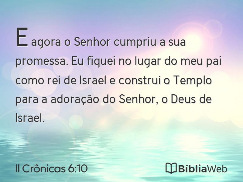 II Crônicas 6:10 em imagem para compartilhar