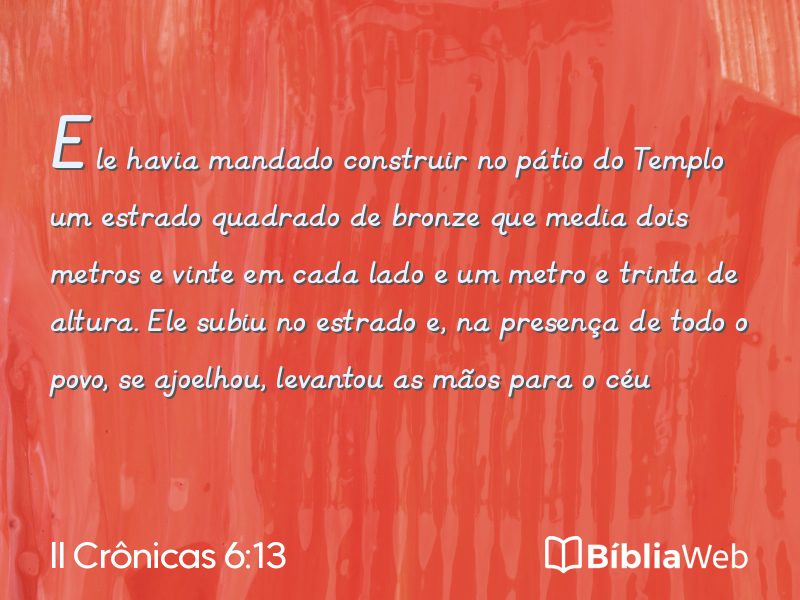 II Crônicas 6:13 em imagem para compartilhar