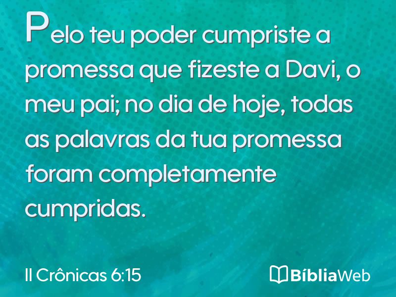 II Crônicas 6:15 em imagem para compartilhar