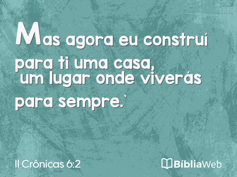 II Crônicas 6:2 em imagem para compartilhar