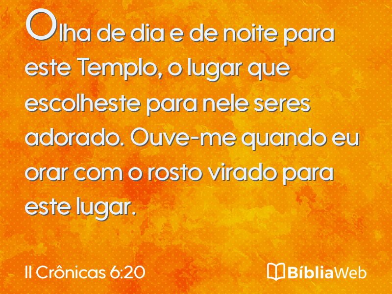 II Crônicas 6:20 em imagem para compartilhar