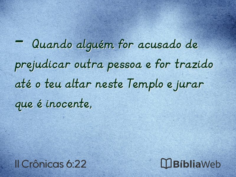II Crônicas 6:22 em imagem para compartilhar