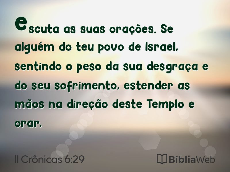 II Crônicas 6:29 em imagem para compartilhar