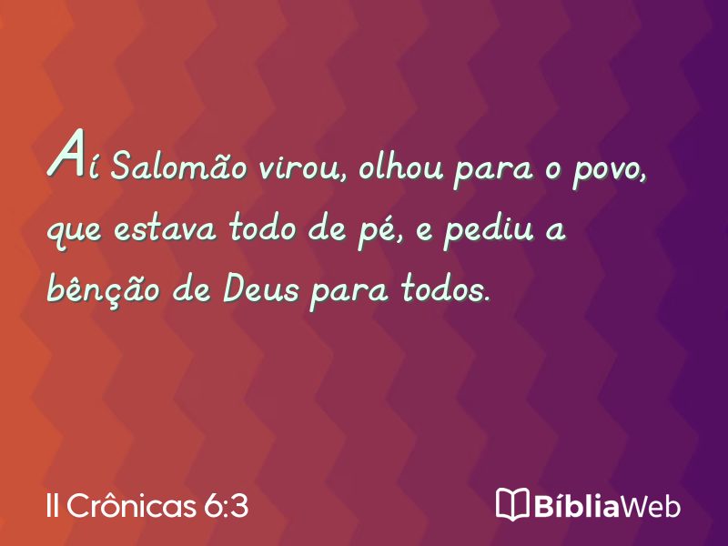 II Crônicas 6:3 em imagem para compartilhar