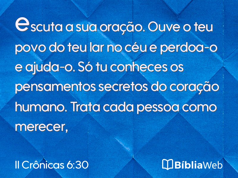II Crônicas 6:30 em imagem para compartilhar
