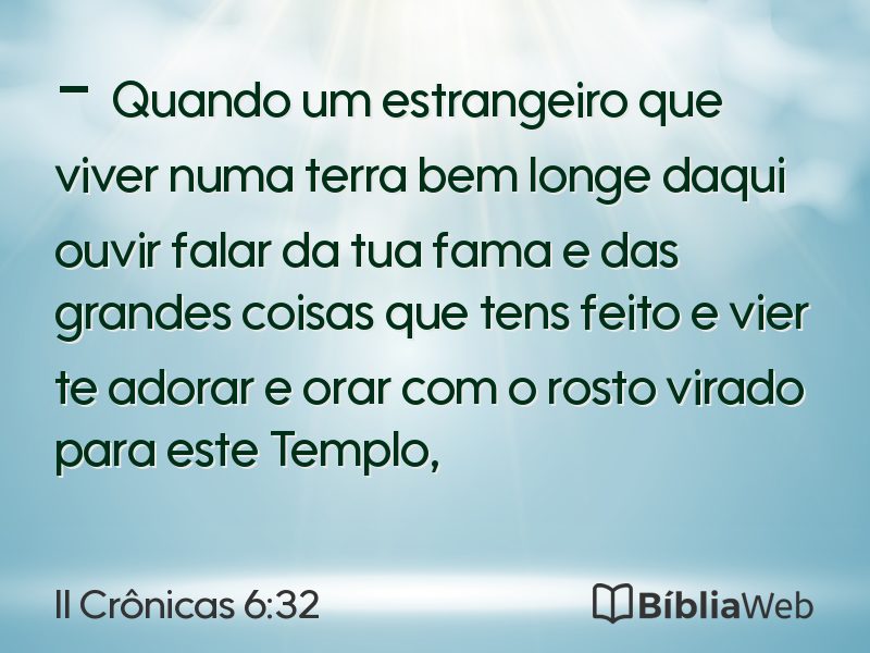 II Crônicas 6:32 em imagem para compartilhar