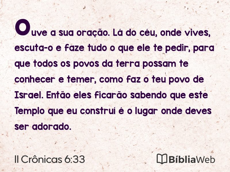 II Crônicas 6:33 em imagem para compartilhar