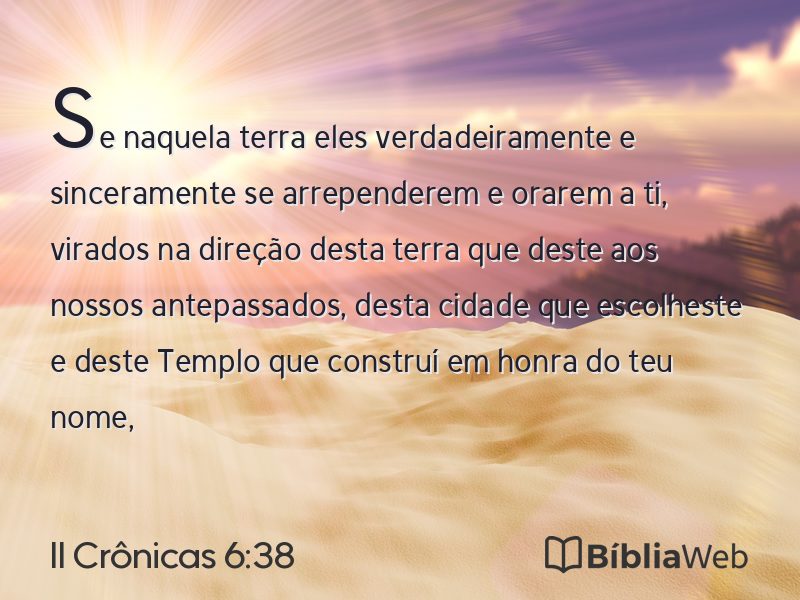 II Crônicas 6:38 em imagem para compartilhar