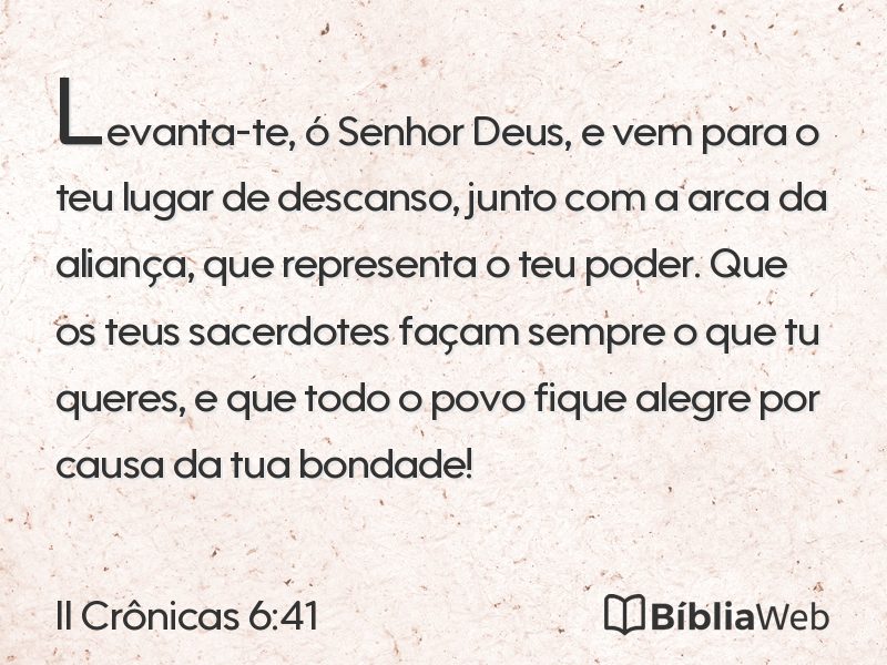 II Crônicas 6:41 em imagem para compartilhar