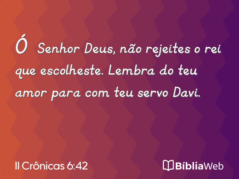 II Crônicas 6:42 em imagem para compartilhar