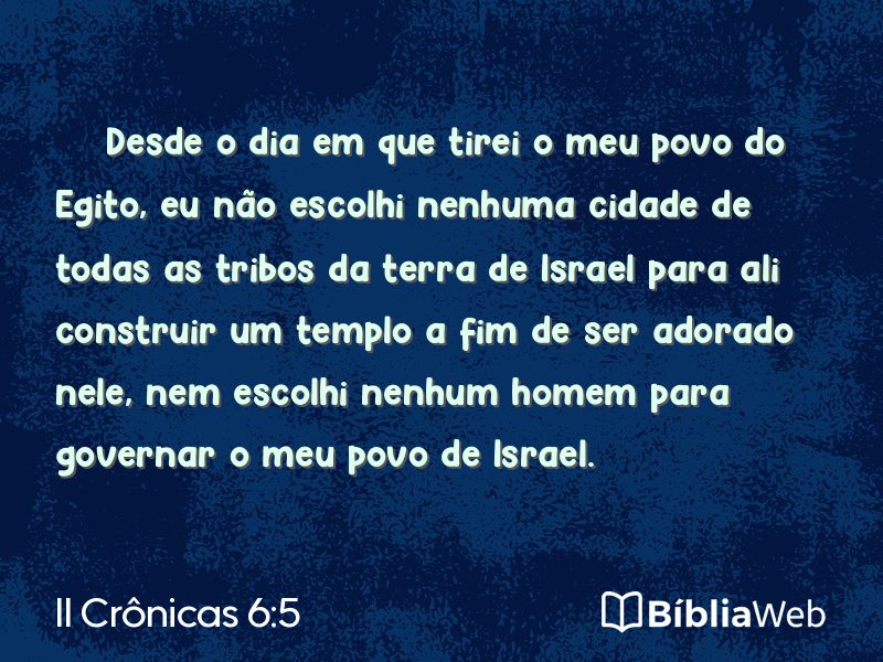 II Crônicas 6:5 em imagem para compartilhar