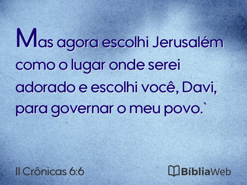 II Crônicas 6:6 em imagem para compartilhar