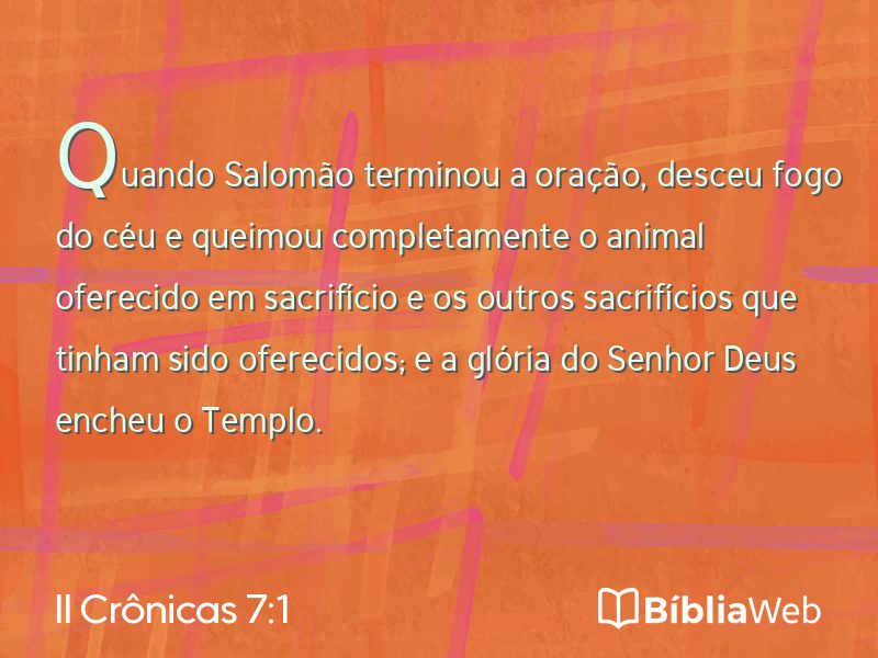 II Crônicas 7:1 em imagem para compartilhar
