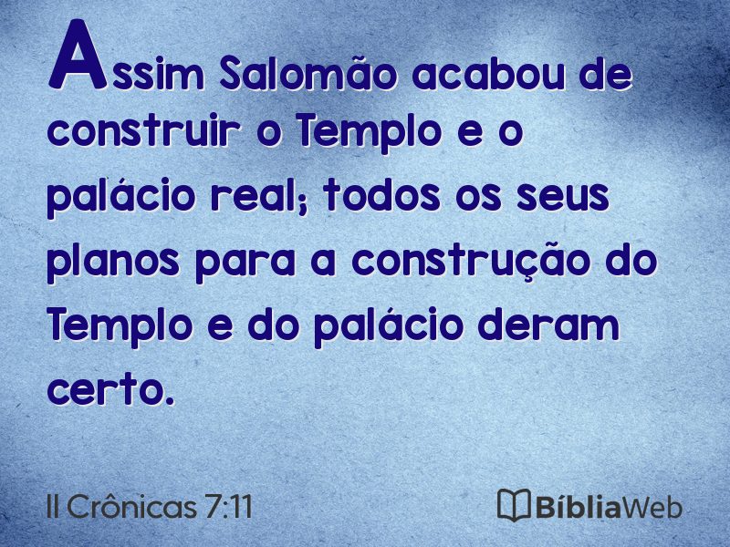 II Crônicas 7:11 em imagem para compartilhar