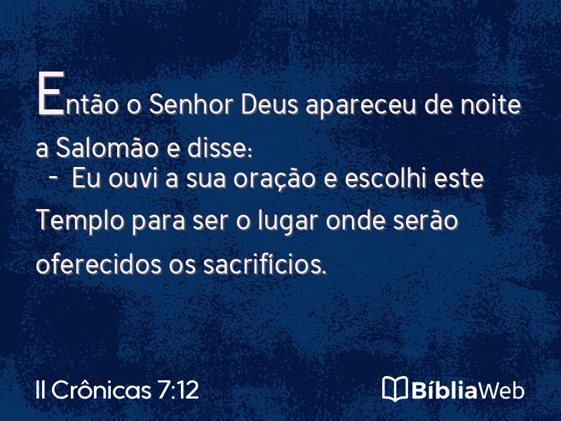 II Crônicas 7:12 em imagem para compartilhar