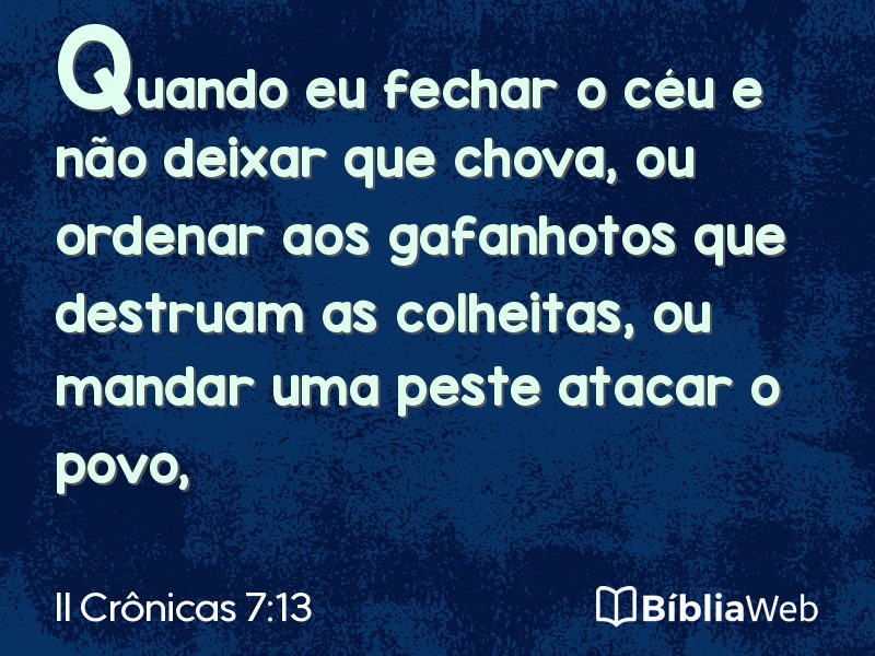 II Crônicas 7:13 em imagem para compartilhar
