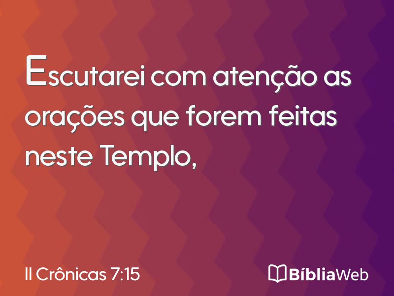 II Crônicas 7:15 em imagem para compartilhar