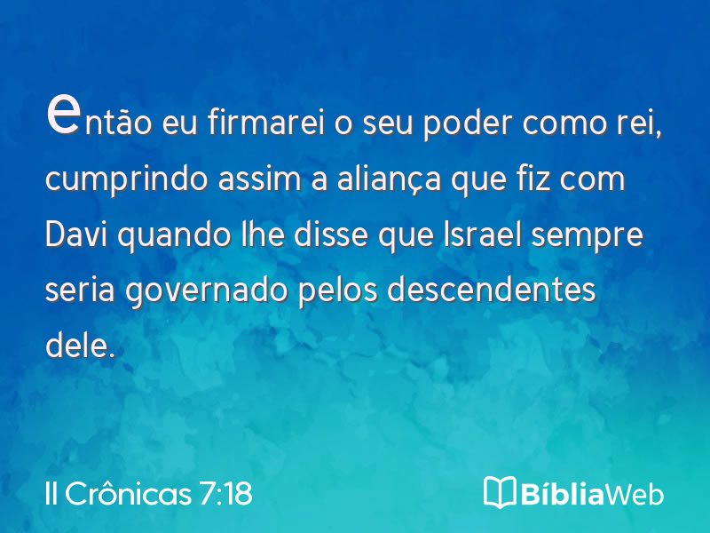 II Crônicas 7:18 em imagem para compartilhar