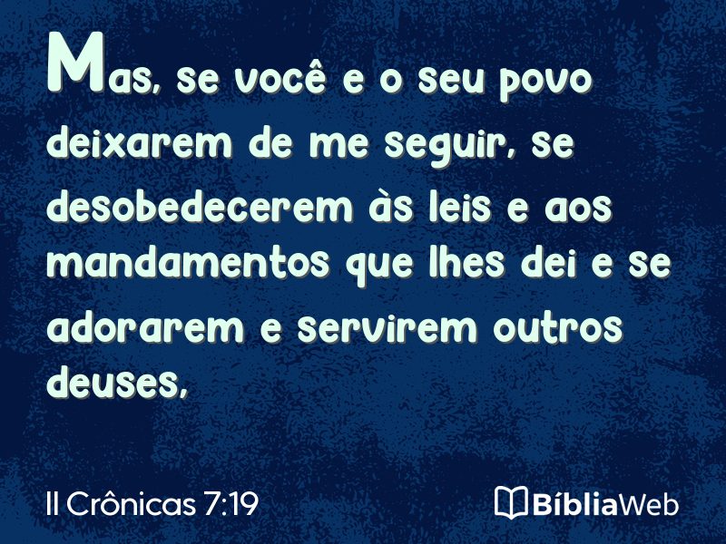 II Crônicas 7:19 em imagem para compartilhar