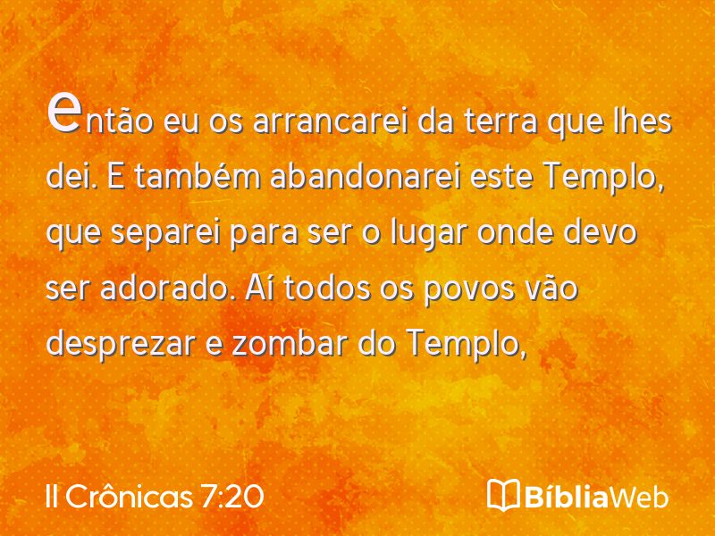 II Crônicas 7:20 em imagem para compartilhar