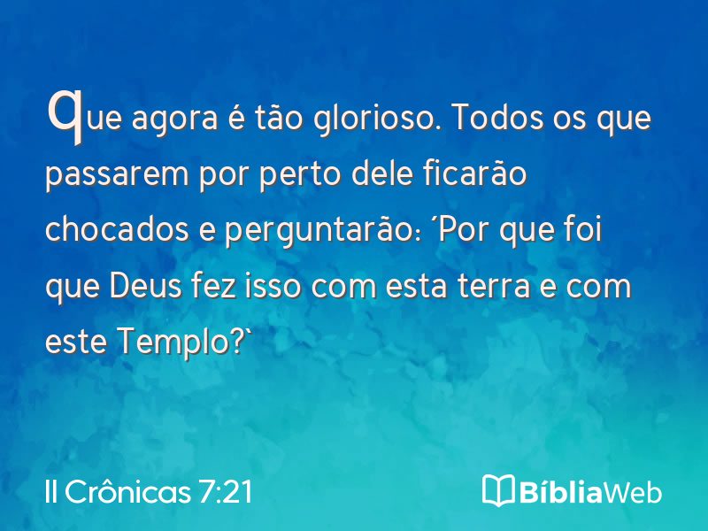 II Crônicas 7:21 em imagem para compartilhar