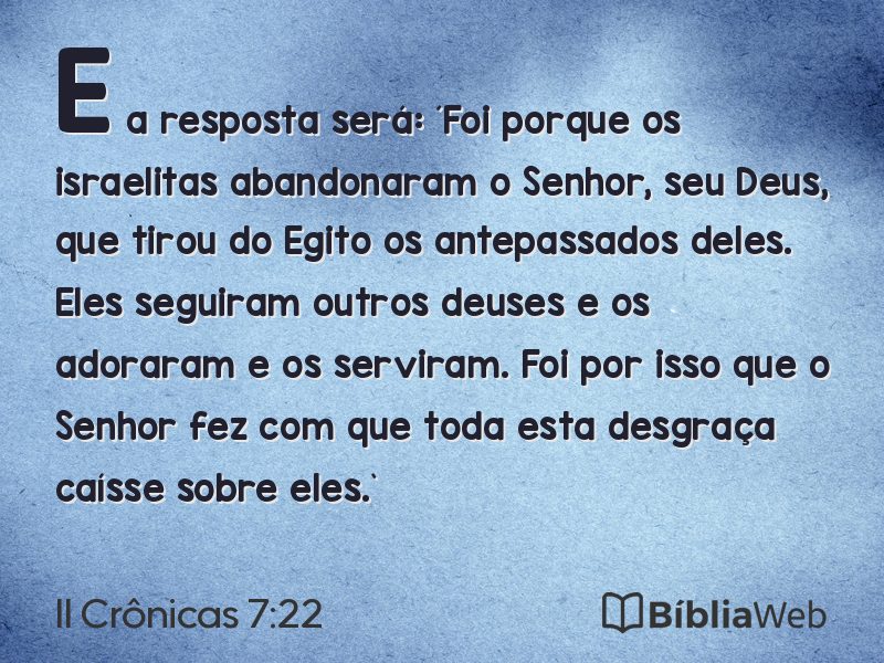 II Crônicas 7:22 em imagem para compartilhar
