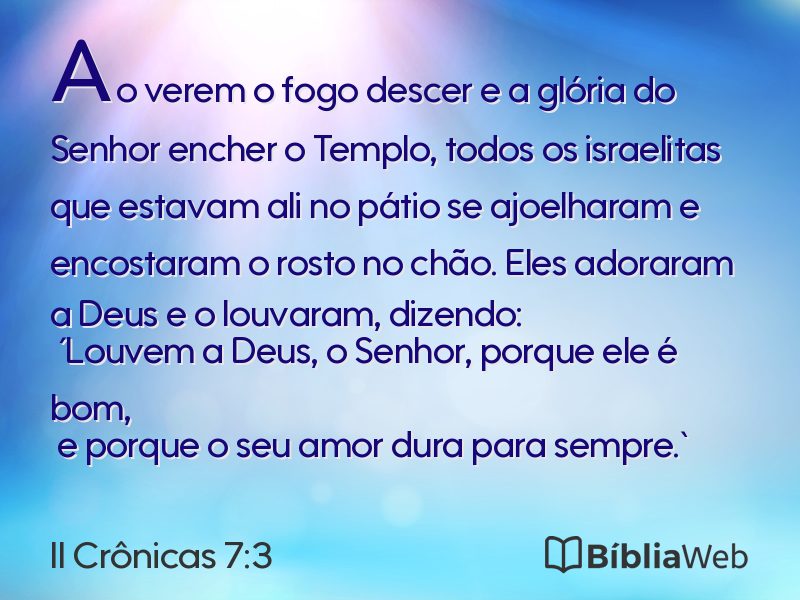 II Crônicas 7:3 em imagem para compartilhar